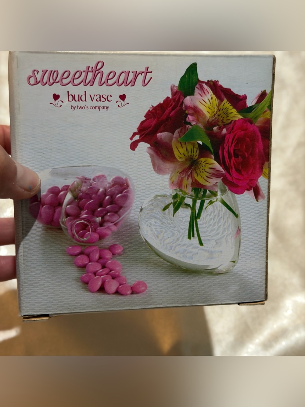Vintage Two's Company Sweetheart Bud Vase With Original Box